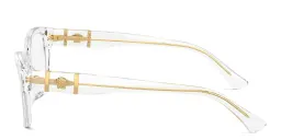 Shop VERSACE Medusa Cat-Eye Eyeglasses in Crystal online.
