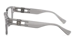 Shop VERSACE Rectangle Eyeglasses in Grey Transparent online.