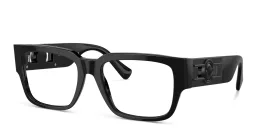 Shop VERSACE Square Eyeglasses in Black online.