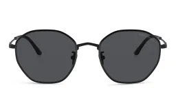 Shop GIORGIO ARMANI Square Sunglasses in Matte Black online.