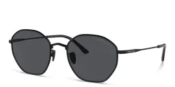 Shop GIORGIO ARMANI Square Sunglasses in Matte Black online.