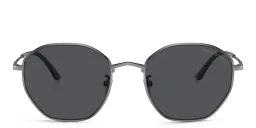 Shop GIORGIO ARMANI Square Sunglasses in Matte Gunmetal online.