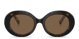 Shop Dolce & Gabbana Oval Sunglasses in Havana online.
