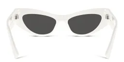 Shop Dolce & Gabbana Logo Cat-Eye Sunglasses in White online.