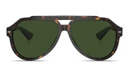 Shop Dolce & Gabbana Pilot Sunglasses in Havana online.