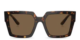 Shop Dolce & Gabbana Square Sunglasses in Havana online.