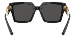 Shop Dolce & Gabbana Rhinestone DG Logo Square Sunglasses in Black online.