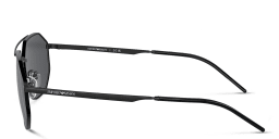 Shop Emporio Armani Irregular Sunglasses in Matte Black online.