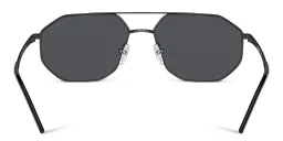 Shop Emporio Armani Irregular Sunglasses in Matte Black online.