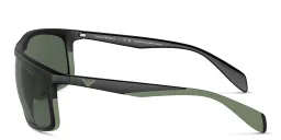 Shop Emporio Armani Pilot Sunglasses in Matte Black online.