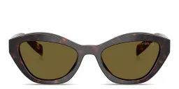 Shop PRADA Logo Print Cat-Eye Sunglasses in Tortoise online.