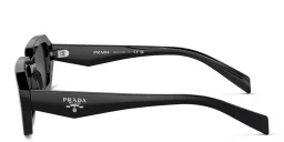Shop PRADA Rectangle Sunglasses in Black online.