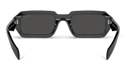 Shop PRADA Rectangle Sunglasses in Black online.