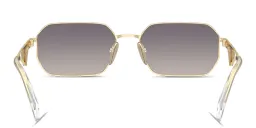 Shop PRADA Triangle Logo Irregular Sunglasses in Gold online.