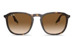Shop Ray-Ban Embossed Logo Unisex Square Sunglasses in Havana online.