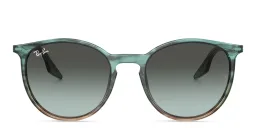 Shop Ray-Ban Unisex Panthos Sunglasses in Striped Blue & Green online.