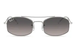 Shop Ray-Ban Unisex Oval Sunglasses in Silver online.