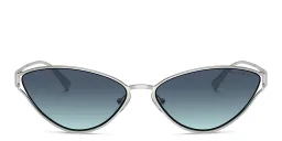 Shop TIFFANY T Motif Cat-Eye Sunglasses in Silver online.