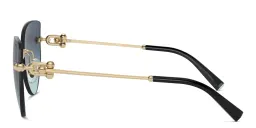 Shop TIFFANY Tiffany HardWear Wide Rimless Butterfly Sunglasses in Pale Gold online.