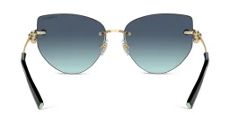 Shop TIFFANY Tiffany HardWear Wide Rimless Butterfly Sunglasses in Pale Gold online.