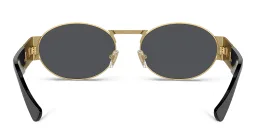Shop VERSACE Medusa Unisex Oval Sunglasses in Gold online.
