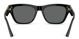 Shop VERSACE Medusa Square Sunglasses in Black online.