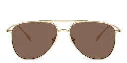 Shop GIORGIO ARMANI Logo Pilot Sunglasses in Pale Gold online.