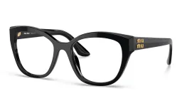 Shop MIU MIU Square Eyeglasses in Black online.