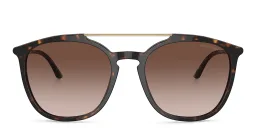 Shop GIORGIO ARMANI Square Sunglasses in Havana online.