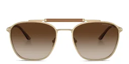 Shop GIORGIO ARMANI Square Sunglasses in Gold online.