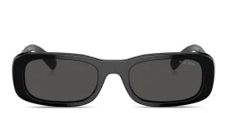 Shop MIU MIU Rectangle Sunglasses in Black online.