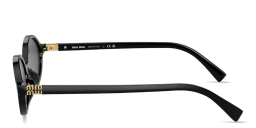 Shop MIU MIU Miu Regard Oval Sunglasses in Black online.