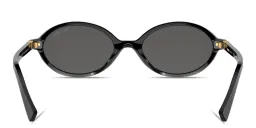 Shop MIU MIU Miu Regard Oval Sunglasses in Black online.
