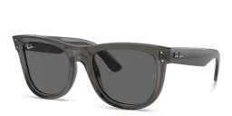 Shop Ray-Ban Wayfarer Reverse Unisex Square Sunglasses in Transparent Dark Grey online.