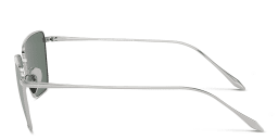Shop GIORGIO ARMANI Logo Rectangle Sunglasses in Silver online.