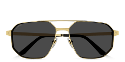 Shop Cartier Santos de Cartier Pilot Sunglasses in Gold online.