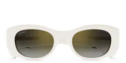 Shop Cartier Panthère de Cartier Cat-Eye Sunglasses in White online.