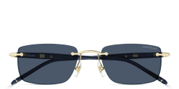 Shop MONTBLANC Meisterstück Rimless Rectangle Sunglasses in Gold online.