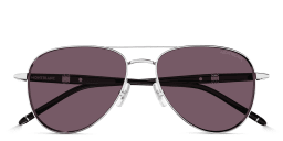 Shop MONTBLANC Meisterstück Pilot Sunglasses in Silver online.