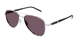 Shop MONTBLANC Meisterstück Pilot Sunglasses in Silver online.