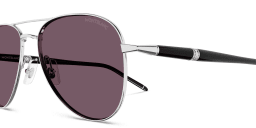 Shop MONTBLANC Meisterstück Pilot Sunglasses in Silver online.