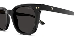 Shop MONTBLANC Snowcap Panthos Sunglasses in Black online.