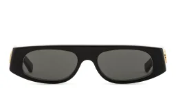 Shop GUCCI Logo Signature Irregular Sunglasses in Black online.