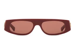 Shop GUCCI Logo Signature Irregular Sunglasses in Burgundy online.