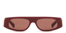 Shop GUCCI Logo Signature Irregular Sunglasses in Burgundy online.