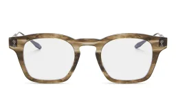 Shop AKONI Wise Round Eyeglasses in Green online.