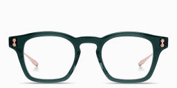 Shop AKONI Wise Round Eyeglasses in Deep Emerald Green online.