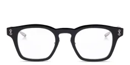 Shop AKONI Wise Round Eyeglasses in Shiny Black online.