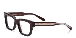 Shop VALENTINO V - Essential I Unisex Rectangle Eyeglasses in Burgundy online.