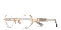 Shop BALMAIN Monsieur Unisex Rimless Round Eyeglasses in Gold online.